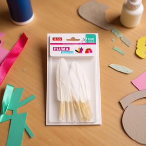 Plumes blanches ILAN Pluma 11 cm pour artisanat et décorations - Product Image 3