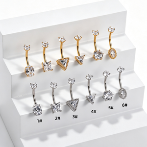 14G Stainless Steel <strong>Belly</strong> Button Rings Hypoallergenic Navel Piercing Jewelry Sexy Body Piercing Ombligo for Women - Product Image 1