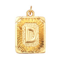 Collier avec pendentif à breloque en plaqué or 18 carats avec nom initial et lettre A-Z Hip Hop Style Rectangle, résultats de bijoux à la mode pour femmes hommes L82