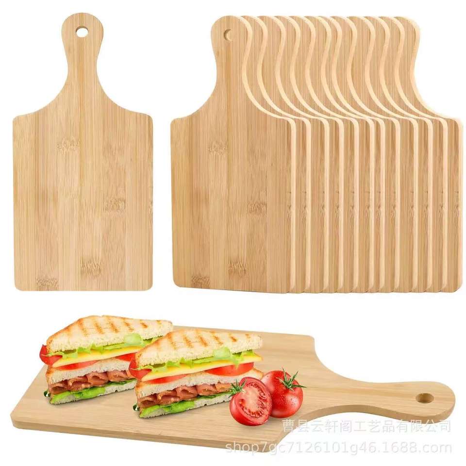Kitchen Handle Colours Chopping Board for Kitchen with Handle Bamboo Tray for Fruits and Bread ...