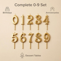 Velas de Cumpleaños Doradas 2026 con Números del 0 al 9, Personalizadas, Elegantes, sin Humo, para Decoración de Mesa de Postres en Fiestas de Año Nuevo