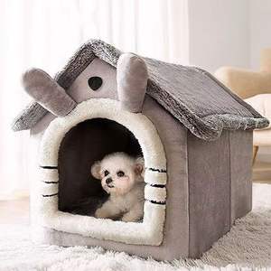 Hochwertiges Katzenhaus Innenbereich Plüsch Haustierbett Kleiner Hundezwinger mit Abnehmbaren Waschbaren Hundebetten Luxus - Product Image 5