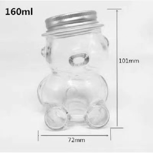 50ml 80ml 160ml En Gros Ours En Forme De Bouteille En Verre Miel Abeille Bonbons Sucre Chocolat Bocal En Verre Bouteille En Forme D'ours Avec Couvercle - Product Image 6