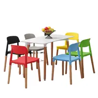 Conjunto de cadeiras modernas de sala de jantar, conjunto de 4 cadeiras estilo nórdico cinza pp de plástico, cadeiras para sala de jantar