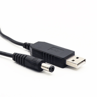 Cable de alimentación USB a CC de 5V a 12V con convertidor elevador de voltaje para router WiFi y módem, con conectores DC 5.5*2.1 mm y 5.5*2.5 mm