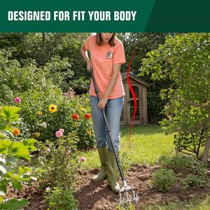 Outil de cultivateur rotatif Barre à <span class=keywords><strong>main</strong></span> de jardin réglable avec poteau en acier inoxydable Outil de jardinage Cultivateur <span class=keywords><strong>Scarificateur</strong></span> et <span class=keywords><strong>a</strong></span>érateur de <span class=keywords><strong>pelouse</strong></span> - Product Image 6