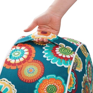PVC Indoor/Outdoor Inflatable Stool Ottoman <b>Pouf</b> 20*20*9 Inch Water Repellent Round Footrest Footstool with Foot Pump - Product Image 6