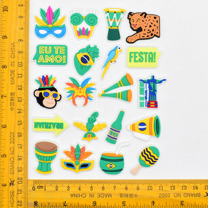 Offerta Speciale: Charms per Scarpe Nita Unisex Serie Brasile in PVC, Design Colori Nazionali, Accessori Fai-da-Te per Scarpe, Decorazioni per <span class=keywords><strong>Fibbie</strong></span> - Product Image 2