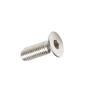 304 Stainless Steel M6 Flat Head Hex <b>Socket</b> <b>Screw</b> Class 8.8 Metric Standard Thread Plain Finish - Product Image 3