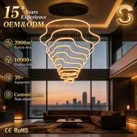 Lustre LED moderne et personnalisable Senfey à hauteur réglable, couleur personnalisable pour hall d'hôtel, escalier, foyer
