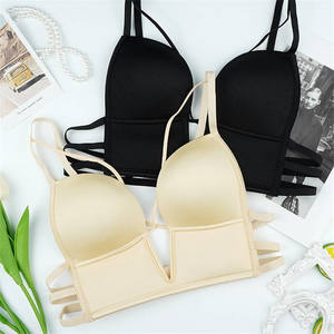 Sujetador sexy con cuello en V para senos pequeños, tallas 32, 34, 36, 38, copas ABC, con relleno, espalda hermosa, a la moda, fino, venta al por mayor - Product Image 5