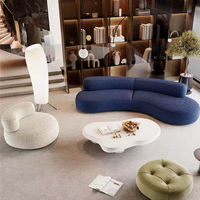 Ensemble de canapés modulaires en sherpa courbé, style minimaliste italien, OEM, compressé sous vide, pour réception d'hôtel, salon d'entreprise