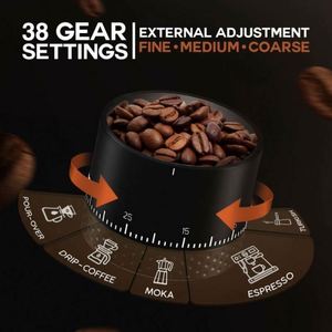 Smart <b>Mini</b> SS Core Coffee <b>Grinder</b> 38 Levels Adjustment High Performance Rechargeable Electric Burr Coffee <b>Grinder</b> for Travel - Product Image 3