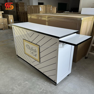 Mesa de Bar alta personalizada moderna y suave, mesa de bar extensible acrílica duradera con espacio de almacenamiento - Product Image 2