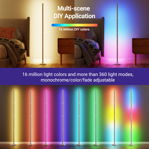 ไฟ LED อัจฉริยะ RGBIC สำหรับพื้น ซิงค์เพลงได้ 16 ล้านสี DIY ปรับสีได้ ปรับความสูงได้ สำหรับห้องนอน ห้องนั่งเล่น พร้อมรีโมทคอนโทรล - Product Image 4