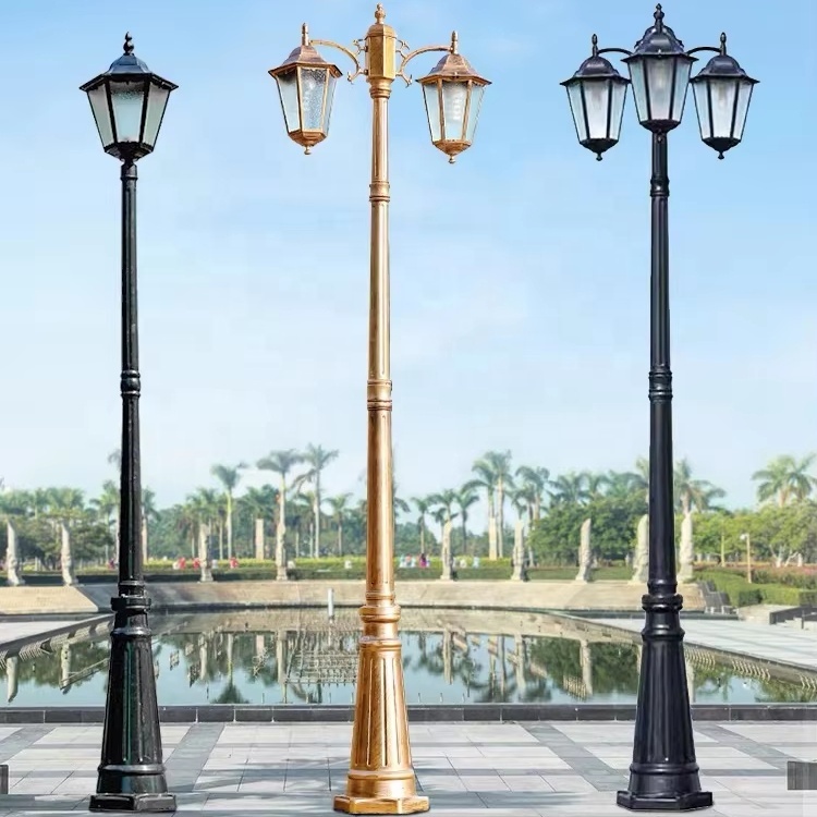 Factory AC85-265V Street Black Pole Courtyard Lamp Street Post Outdoor Garden Solar Lamp Post Light Lawn Garden Lamp · image 2