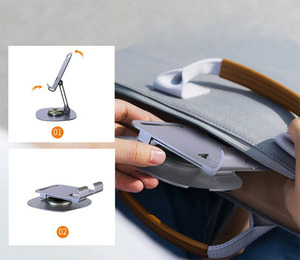 Tragbare 360 Grad drehbare Telefon halterung Halterung Legierung Telefonst änder halter Verstellbarer faltbarer Tablet-Handy halter für Schreibtisch - Product Image 6