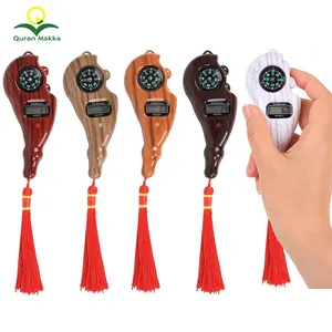 2021 Neu islamische muslimische Ramadan Geschenk Holz grau Tally Tasbih Counter Digital Tasbeeh mit Kompass