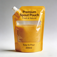 Bolsa con Boquilla de 100ml, 200ml, 500ml para Envasado de Líquidos, Jugos, Aceite de Oliva y Bebidas, MOQ Bajo