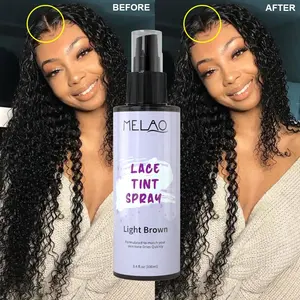 Lace Tint Spray Private Label Benutzer definiert für Perücken Großhandel Haut Haar Front Perücke Tönungen Hellbraun Dunkle Bürste Lieferant Logo Farbe