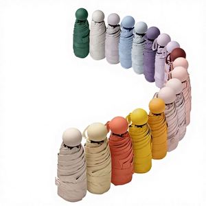 Parapluie capsule manuel léger et compact pour femme, protection UV, double usage soleil/pluie, publicitaire, 8 baleines, vinyle - Product Image 1