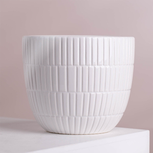 Pots de fleurs en céramique blanc, sculpture extraordinaire, motif irrégulier, pour salon, vente en gros - Product Image 3