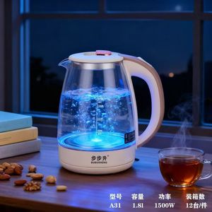 Ấm đun nước điện không dây bằng kính LED có điều khiển nhiệt độ, tự động tắt nguồn, bình giữ nhiệt dùng cho gia đình, 220V, đun sôi nước - Product Image 3