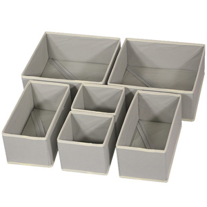 Clothing Organizer Foldable Storage Box Set For <b>Drawer</b> Underwear Solid Color Rectangle Non Woven Fabric - Product Image 5