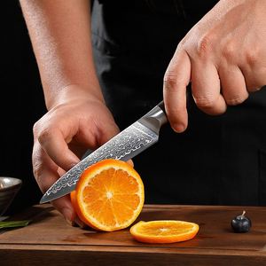 Couteau à steak occidental en acier Damas forgé, multifonctionnel pour la cuisine, la découpe de fruits, la préparation culinaire polyvalente, simplicité moderne - Product Image 2