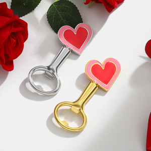 Ouvre-bouteille en forme de cœur en alliage de zinc, or et argent, cadeau pour la Saint-Valentin, fête de mariage, ouvre-bouteille de bière - Product Image 2