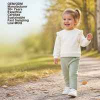 Ensemble de vêtements pour fille : Haut à volants et pantalon – Personnalisable pour tout-petits, fabrication OEM, petite série, certification disponible