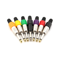 Vente d'usine 6.35MM 1/4 pouces TS Mono connecteur mâle prise OFC cuivre plaqué or pour guitare électrique mélangeur haut-parleur câble Audio