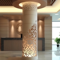 Revêtement de panneaux en aluminium de forme personnalisée avec revêtement PVDF pour murs-rideaux extérieurs et auvents d'entrée de bâtiments