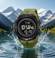 Montre numérique de sport de plein air pour homme SKMEI 2564, alarme, résistante à l'eau, cadran en résine, multifonction, boussole, stockage de données de calories et de kilomètres