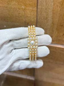 Jaipur Handmade Brass Imitation Pearl Charm <b>Bracelets</b> Cute Indian Fashion Jewelry for Women OEM Supplier - Product Image 3