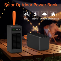 Banque d'alimentation solaire Aspor A376 60000mAh avec 6 ports de sortie, charge rapide, lumières LED, écran HD et panneau solaire