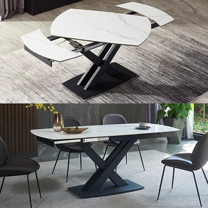 Modern Design Smart Convertible Extendable Dining <b>Table</b> With Rotate Stretch Mechanism <b>Space</b>-<b>Saving</b> Big 008852 - Product Image 5