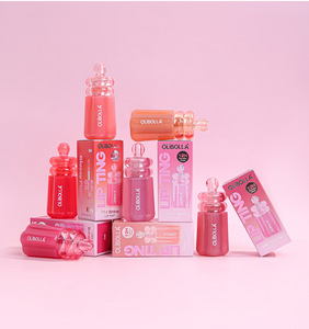 Brillo labial personalizable MLM de larga duración 24H, efecto agua, no transferible, con brillo espejo, tipo gelatina, fácil de aplicar, cosmético labial en 6 tonos. - Product Image 1