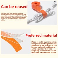 Sangle de fixation réutilisable à boucle et crochets, à déchirer à la main, pour l'organisation des câbles