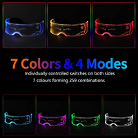Lunettes en acrylique lumineuses à LED avec logo personnalisé, 2 LED multicolores, brillent dans le noir, pour garçons et filles, concerts, décorations de Noël et de fêtes