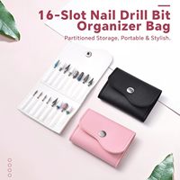 Nouveau sac de rangement pour foret à ongles en cuir épaissi organisateur d'outils de manucure étui de protection pour accessoires d'ongles