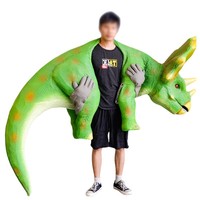 Marionnette de dinosaure Triceratops réaliste et grande, contrôlée à la main, portable, animatronique en métal pour événements publics et spectacles sur scène en direct