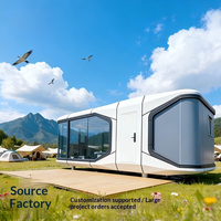Maison miniature de luxe en conteneur, 11,5 m, maison capsule préfabriquée avec balcon, cuisine et salle de bain
