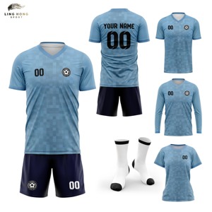 カスタムアメリカンフットボールジャージ 100% ポリエステル 熱転写プリント Vネック 半袖 ユニセックス 大人用 フットボールキット フロントロゴ - Product Image 1