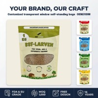 Sachet Doypack Personnalisé en Plastique avec Doublure en Film, Fermeture Zip Refermable pour Aliments pour Animaux, Chewing-gums, Friandises pour Oiseaux, Snacks - Emballage Qualité Alimentaire OEM/ODM
