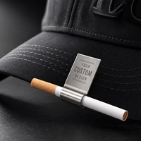 Clip métallique personnalisé pour chapeau, maintient le cigarette en toute sécurité sur la visière, logo gravé sur mesure disponible