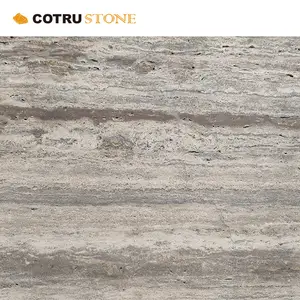 Turkey Sliver Grey nature travertine stone fill unfill honed matt natural Villa Indoor Bathroom Wall pool balcony tiles xiamen