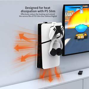 Pour <span class=keywords><strong>PS5</strong></span> mince Console support mural Console support suspendu avec casque poignée support de rangement - Product Image 3