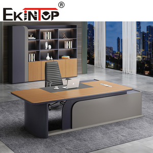 Ekintop Modular Custom Factory Custom High-end Diseño moderno en forma de L <span class=keywords><strong>Director</strong></span> Manager CEO Boss Desk - Product Image 5