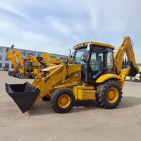 Harga Pabrik TY388 dengan Mesin Diesel Merek Cummins Backhoe Loader Tugas Berat 4x4 Wheel Loader Traktor Backhoe